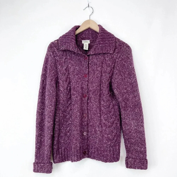 L.L. Bean Knit Button Down Sweater Size M - Picture 1 of 5